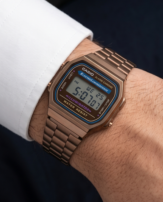 Original Casio Dark Brown Luxury Watch Premium Japanese Quality Elegant & Stylish Wrist Watch for Men