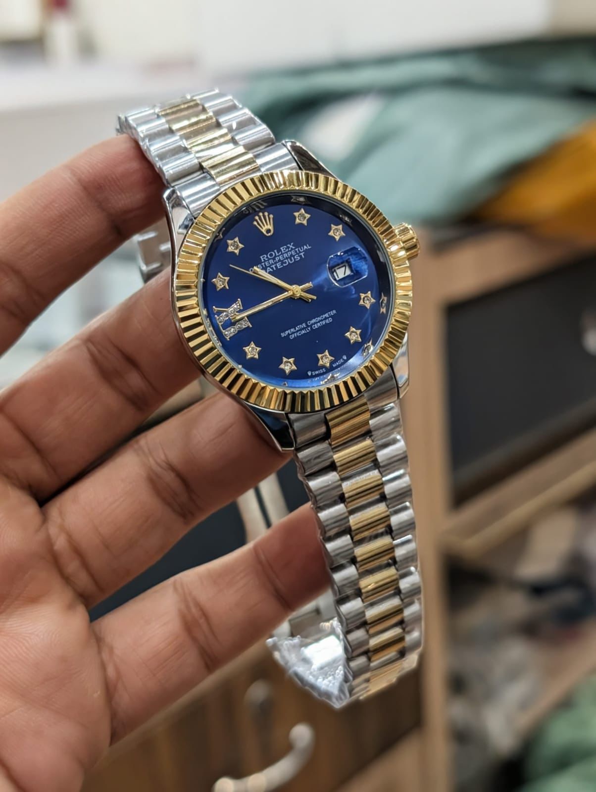Rolex Star Stone Dial Watch