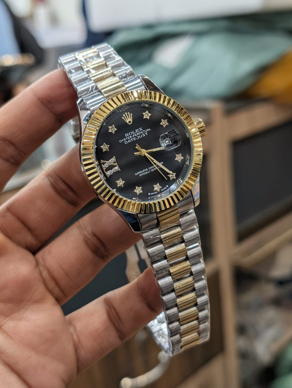 Rolex Star Stone Dial Watch