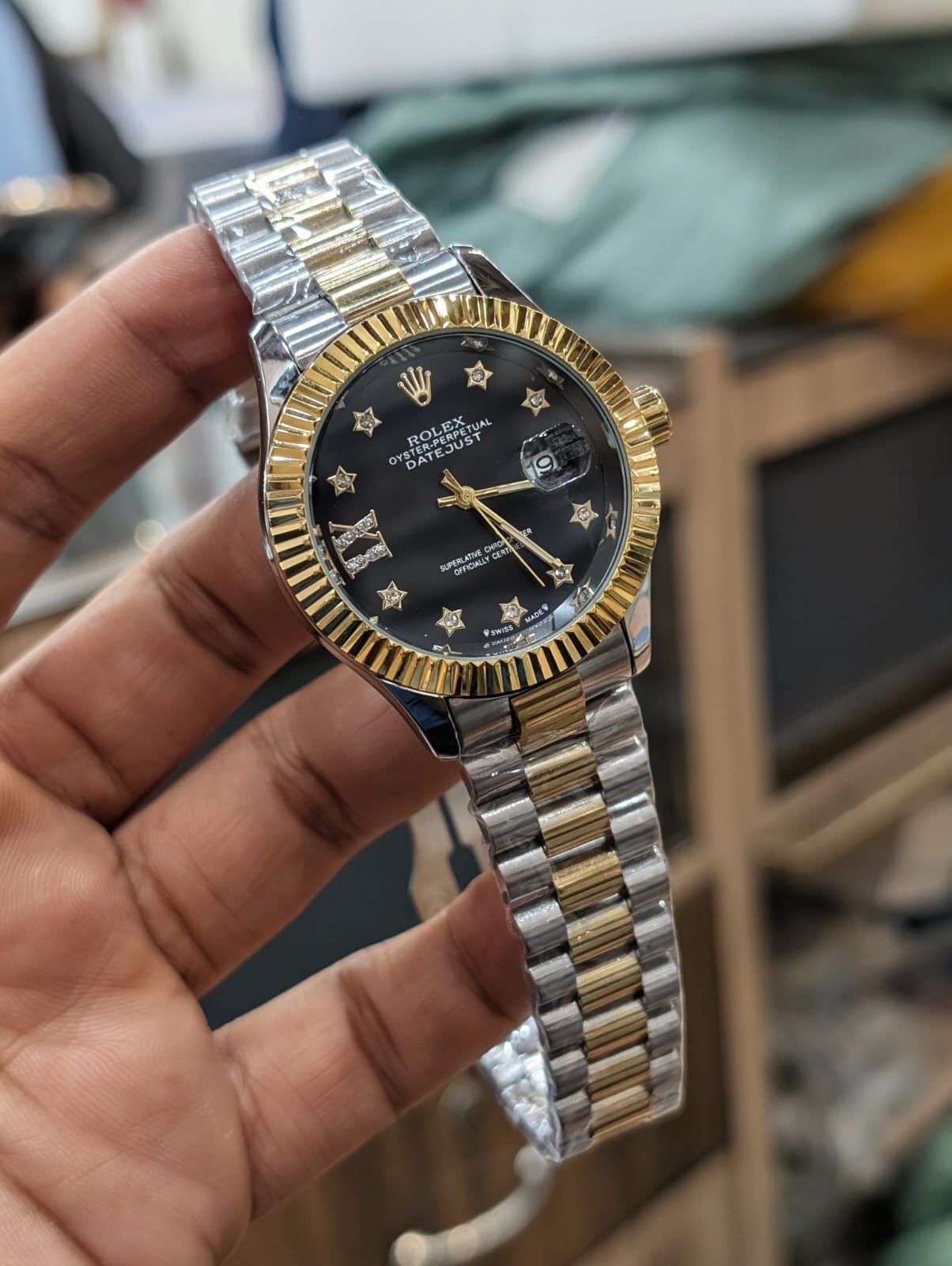 Rolex Star Stone Dial Watch