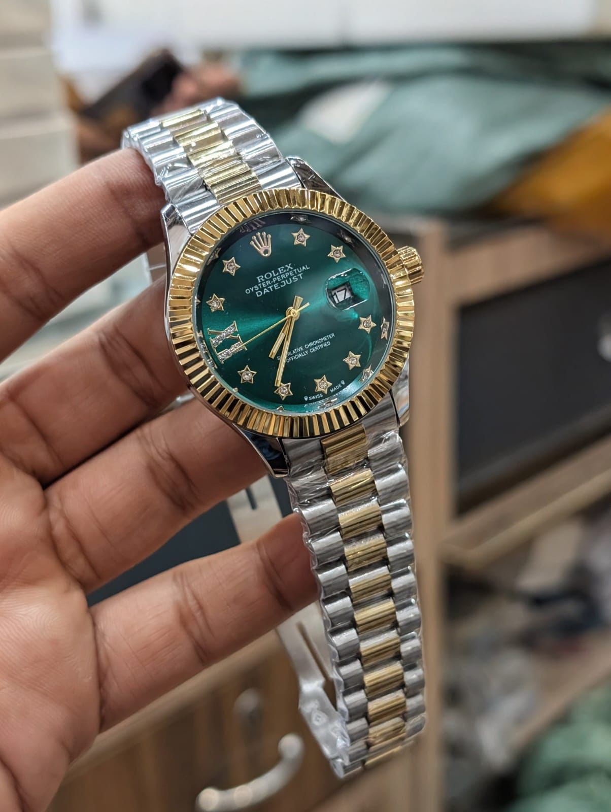 Rolex Star Stone Dial Watch