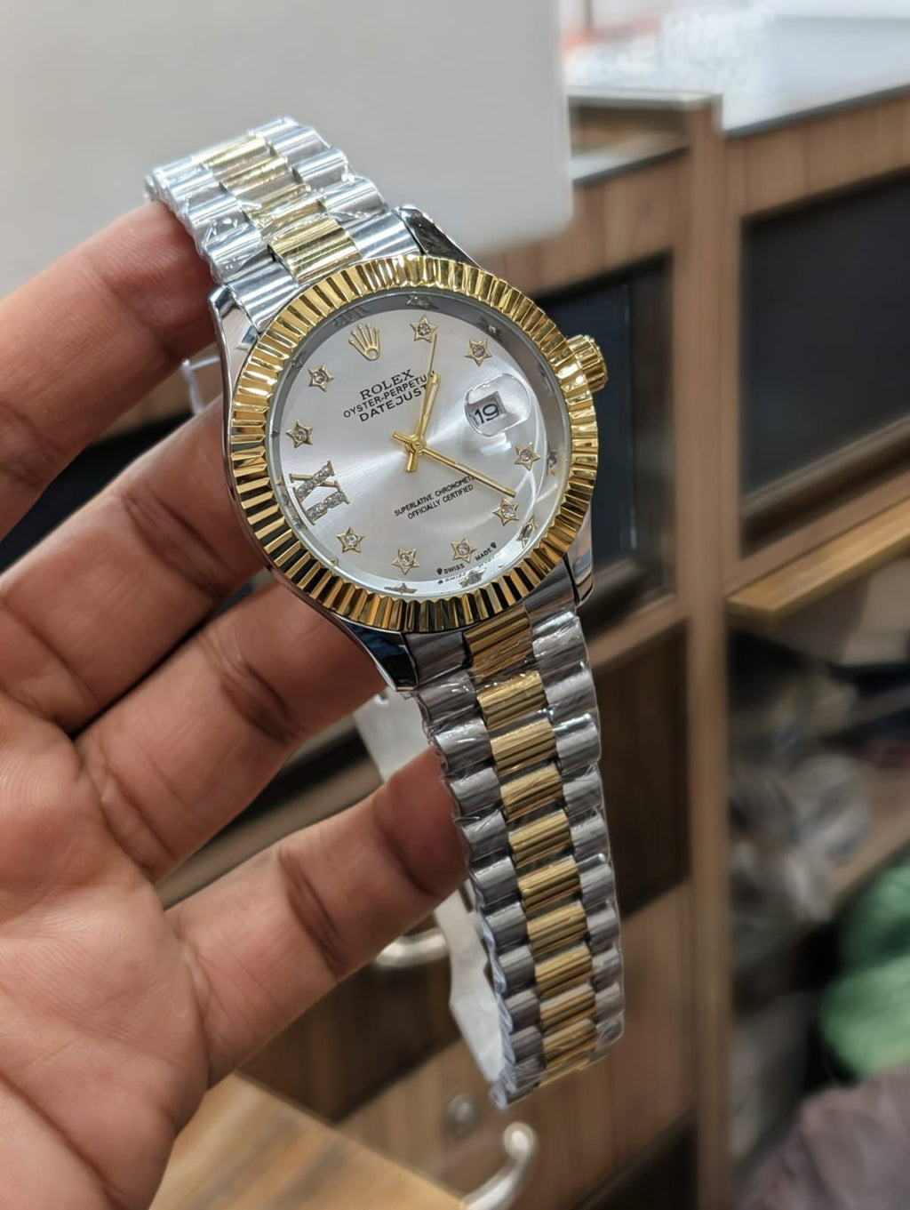 Rolex Star Stone Dial Watch