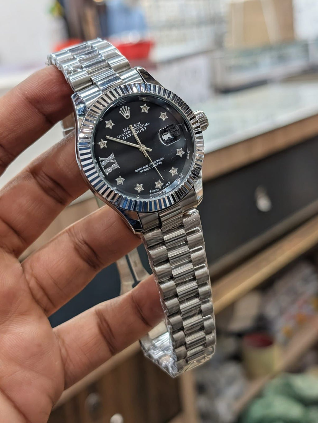 Rolex Star Stone Dial Watch