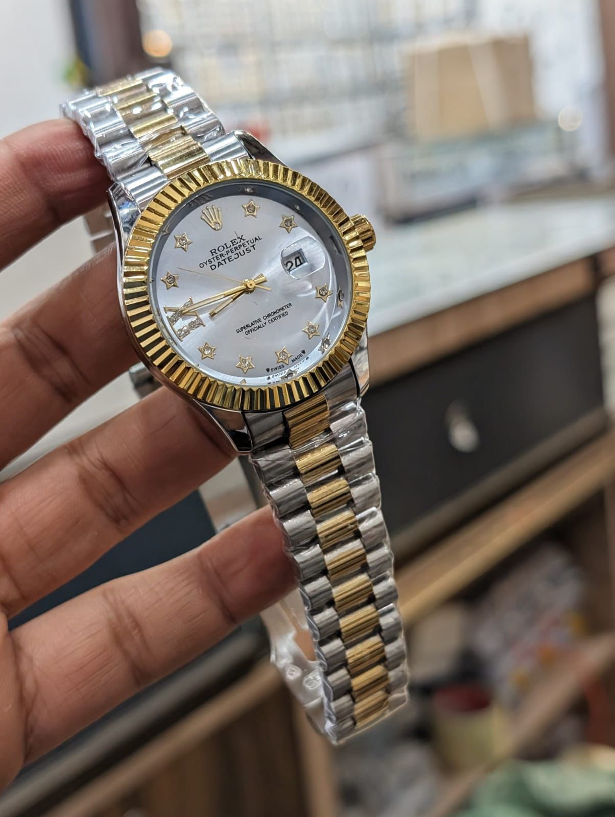 Rolex Star Stone Dial Watch