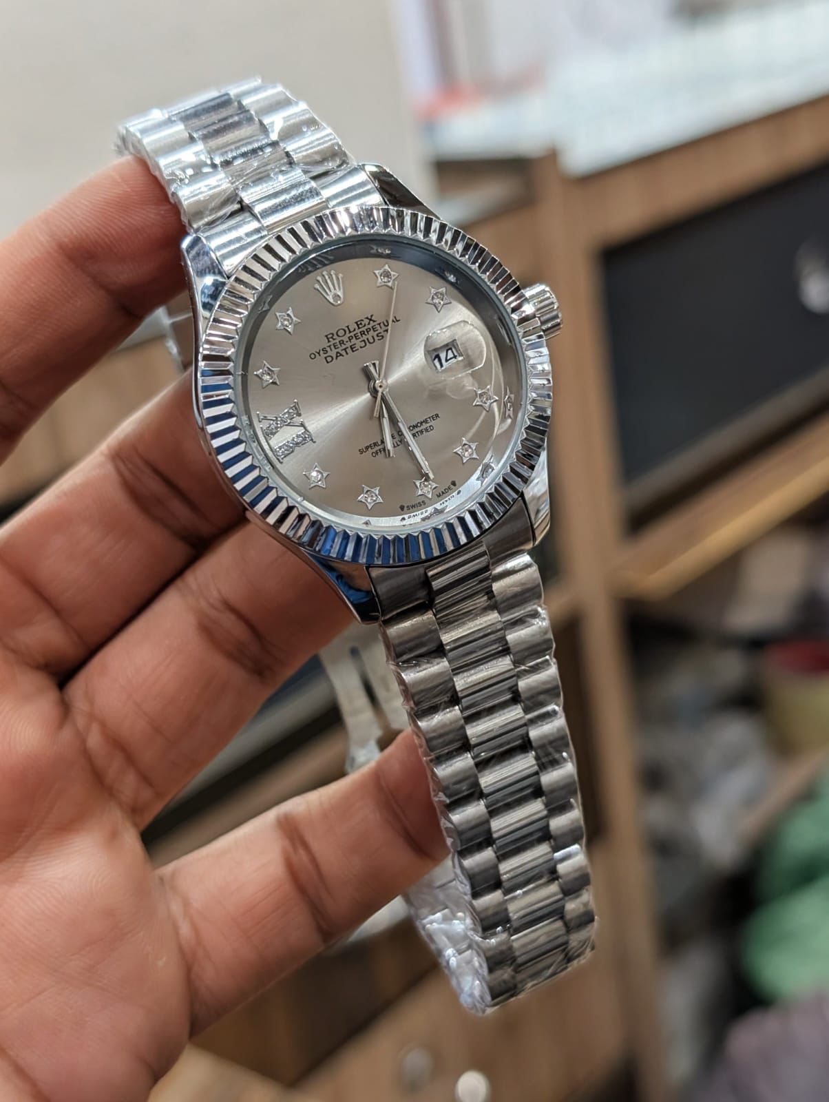 Rolex Star Stone Dial Watch