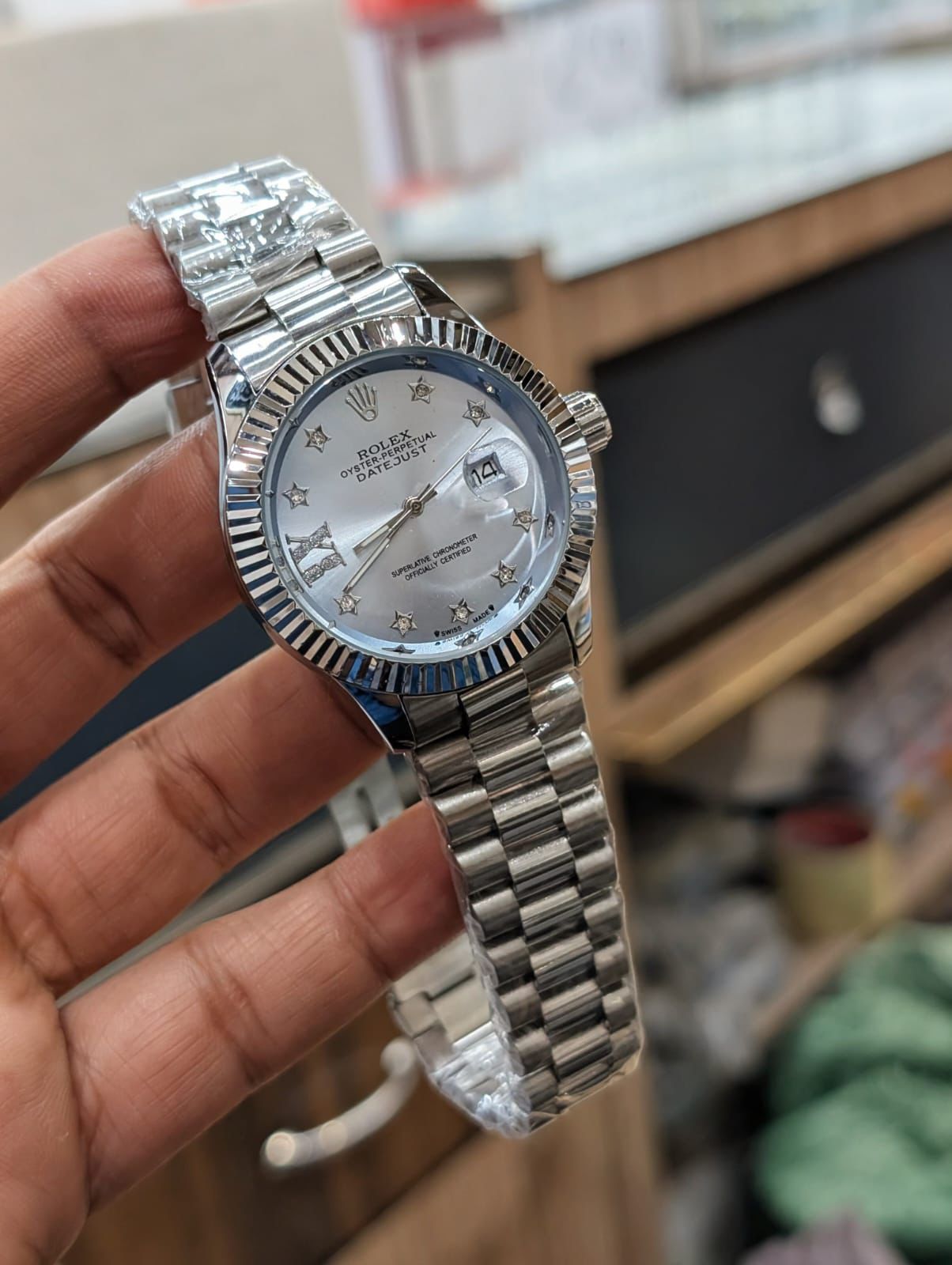 Rolex Star Stone Dial Watch