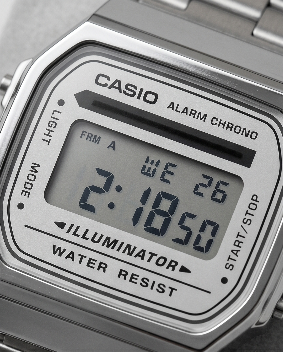 Casio Vintage Unisex Watch – Full Silver Stainless Steel | High Quality Classic Wrist Watch for Men & Women