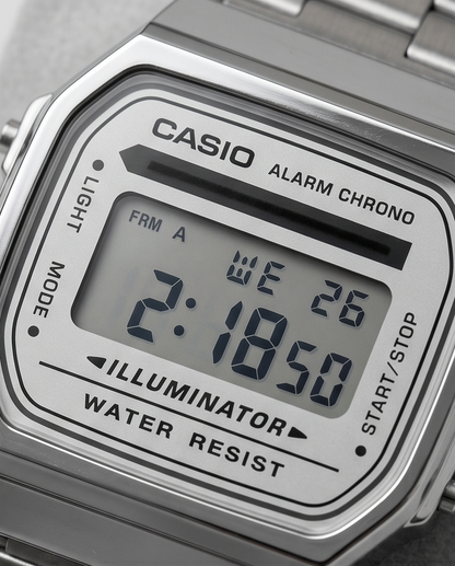 Casio Vintage Unisex Watch – Full Silver Stainless Steel | High Quality Classic Wrist Watch for Men & Women
